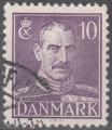 DANEMARK - 1943/46 - Yt n 282 - Ob - Roi Christian X 10o violet ; king