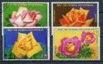 Timbre Rpublique Guine Equatoriale 1979  Obl  4  Valeurs Fleurs Roses
