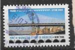 2017 FRANCE Adhesif 1475 oblitr, cachet rond, pont New York