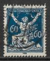 TCHECOSLOVAQUIE - 1920/25 - Yt n 169 - Ob - La rpublique libre 60h bleu