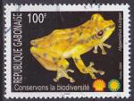 Timbre oblitr n 1169(Yvert) Gabon 2004 - Biodiversit, grenouille