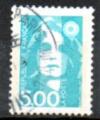 France Oblitr Yvert N2625 Bicentenaire Briat 5,00 Bleu Vert 1990 