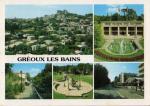 GROUX-les-Bains (04) - Vue sur le village, une rue, parc, les Thermes - 2001
