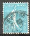 France Oblitr Yvert N362 Semeuse ligne 50c Turquoise 1937