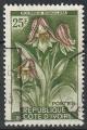 Timbre oblitr n 195(Yvert) Cte d'Ivoire 1961 - Fleurs