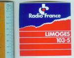 RADIO FRANCE LIMOGES 103.5 - Autocollant // limousin // haute vienne
