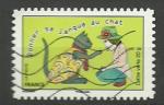 France timbre ob anne 2015 srie Proverbes :Donner sa langue au chat 
