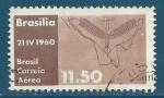 Brsil Poste arienne N86 Inauguration de Brasilia - Plan de la ville oblitr