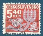 Tchcoslovaquie Taxe N102a Fleur stylise 5k40 oblitr (papier fluorescent)