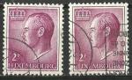 Luxembourg 1965; Y&T n 664 & 664a; 2F, lilas-rose, Grand- Duc Jean