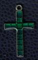 Crucifix avec pierres vertes