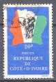 Cote d'Ivoire  obl   N 666  Drapeaux  Faune Elphants