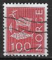 NORVEGE - 1972/73 - Yt n 591 - Ob - Renne ; poisson , pige ; 100o rouge