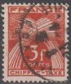 1943-46 Taxe 73 oblitr 3f rouge-brun Gerbes
