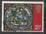 G-B 1971; Y&T n 650; 2 1/2p, Nol, vitrail, cathdrale de Canterbury