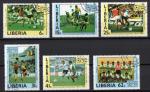 LIBERIA N 1015  1020 o Y&T 1985 Coupe du Monde de Football  Mexico srie comp