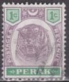 MALAISIE-PERAK N° 18 de 1895 oblitéré