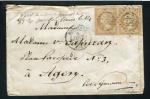 Lettre de Bordeaux pour Agen avec deux TB n 13B Cachet GC 532 ( 1863 ) 