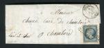 Rare lettre de Tours pour Chambord ( 1853 ) avec un n° 10