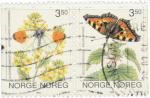 Norvge 1992. ~ YT 1071a - Srie de 2 Papillons