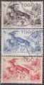 TOGO N 248/250 de 1947 tous les timbres  ce type oblitrs TB