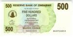 **   ZIMBABWE     500  dollars   2006   p-43    UNC   **