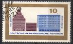 RDA 1965; Y&T n 823; 10p, 8 em centenaire de Leipzig, batiments