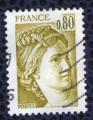 France 1978 Oblitr Used Stamp Sabine de Gandon Jaune Olive Y&T 1971