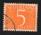Pays Bas 1953 Oblitr rond Used Stamp figure chiffre 5 orange