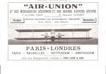 Publicit papier Aviation Compagnie Air Union , 1924 ( avion )