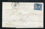 Rare lettre de Reims ( Marne 22 Décembre 1862 ) avec un n° 14B
