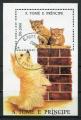 Timbre S. TOME THOME & PRINCIPE Bloc Feuillet 1995 Obl  N   Y&T Chiens Chats