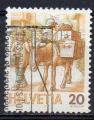 SUISSE N 1264 o Y&T 1987 Transport postal (7 dos de mulets)