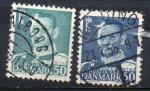 DANEMARK  N 326 et 327 o Y&T 1948-1951 roi Frederic IX