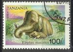 Tanzanie 1991; Y&T n 801; 100s Faune, Elphant & son petit