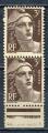 Timbre FRANCE 1945 - 47  Neuf SG  N 715 Paire verticale   Y&T   