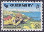 Timbre oblitr n 239(Yvert) Guernesey 1981 - Tir  la carabine pour handicap