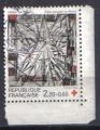 France 1986  - YT 2449 a - croix rouge - Vitrail de Vieira da Silva Reims