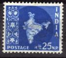 AS11 - Anne 1958 - Yvert n 102 - Carte de l'Inde 