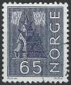 NORVEGE - 1962/65 - Yt n 446 - Ob - Eglise en bois 65o bleu gris