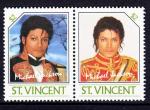 AM29 - 1985 - Srie de 8 timbres neufs par paires - Hommage  Mickal Jackson