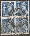 france - n 414A  bloc de 4 timbres obliters - 1938