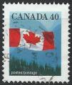 CANADA - 1990 - Yt n 1168 - Ob - Drapeau sur fond de montagne et de fort