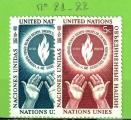 NATIONS UNIES NEW YORK YT N21-22 NEUF**