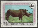 Timbre oblitr n 328(Yvert) Centrafrique 1978 - Animaux en pril, rhinocros