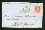 Rare lettre de Paris pour Rio de Janeiro ( Brésil 1871 ) avec un n° 32