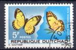 Timbre Rpublique du TCHAD  1967  Obl  N 137  Y&T  Papillon 