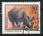 Timbre Allemagne RDA 1975  Obl   N 1714  Y&T  Rhinocros