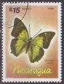 Timbre PA oblitr n 1166(Yvert) Nicaragua 1986 - Papillon