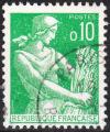 FRANCE - 1960/61 - Yt n 1231 - Ob - Moissonneuse 0,10c vert